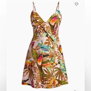 FARM Rio Colorful Bird Print Mini Dress